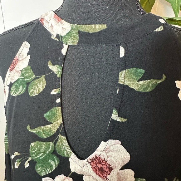 American Eagle Outfitters Black Floral Off the Shoulder Women’s Dress Size XL - Picture 7 of 13